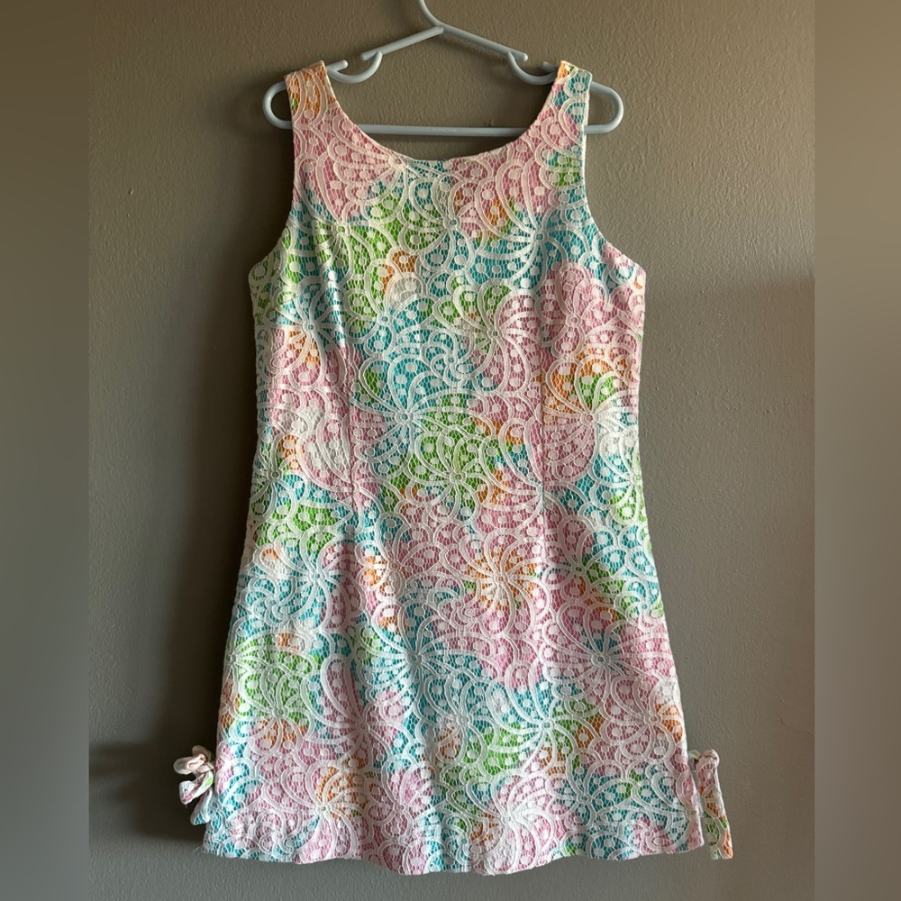 Lilli Pulitzer girl lace overlay shift dress Size 10